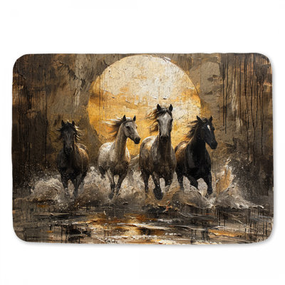 Tapis de bain course chevaux