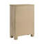 Commode 5 tiroirs en bois avec poignées bronze foncé et chêne vieilli