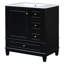 Meuble-lavabo noir avec lavabo, 30 po, corps robuste, porte à fermeture douce, une tablette de porte et 3 tiroirs à trois tiroirs