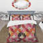 Ensemble de housse de couette rétro rose orange Midcentury - Midcentury-109174531