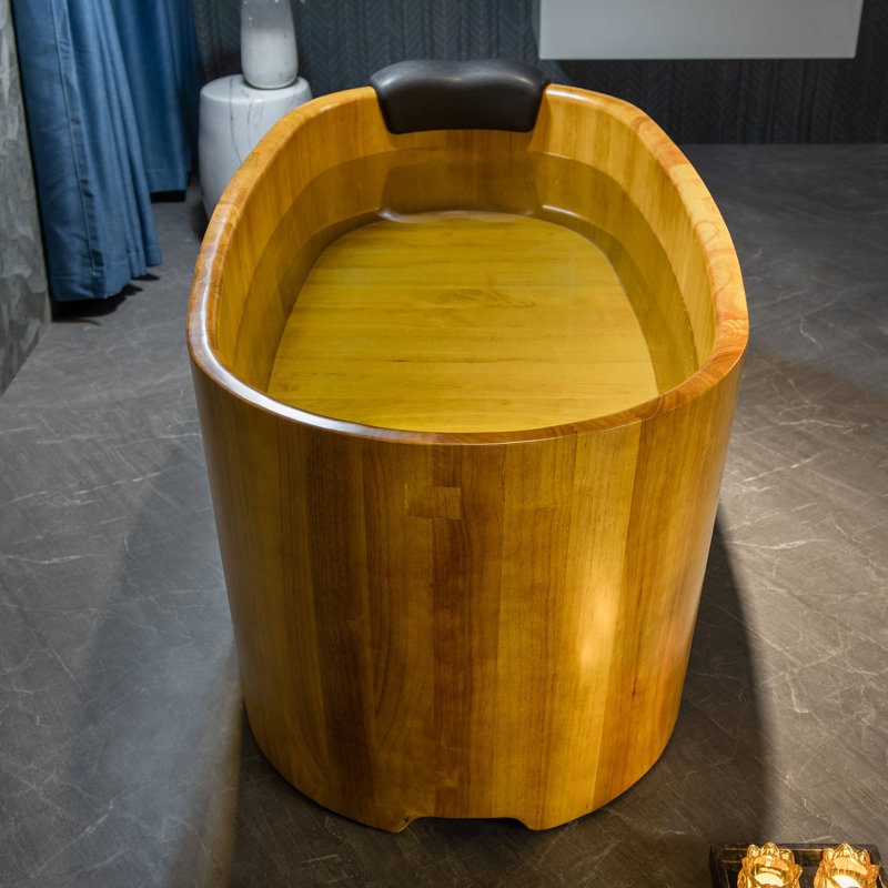 Nimbus 59'' x 29.5'' Freestanding Soaking Wood Bathtub