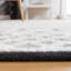 Tapis en laine / coton tissé à la main jacquard en ivoire / noir jacques-433057786