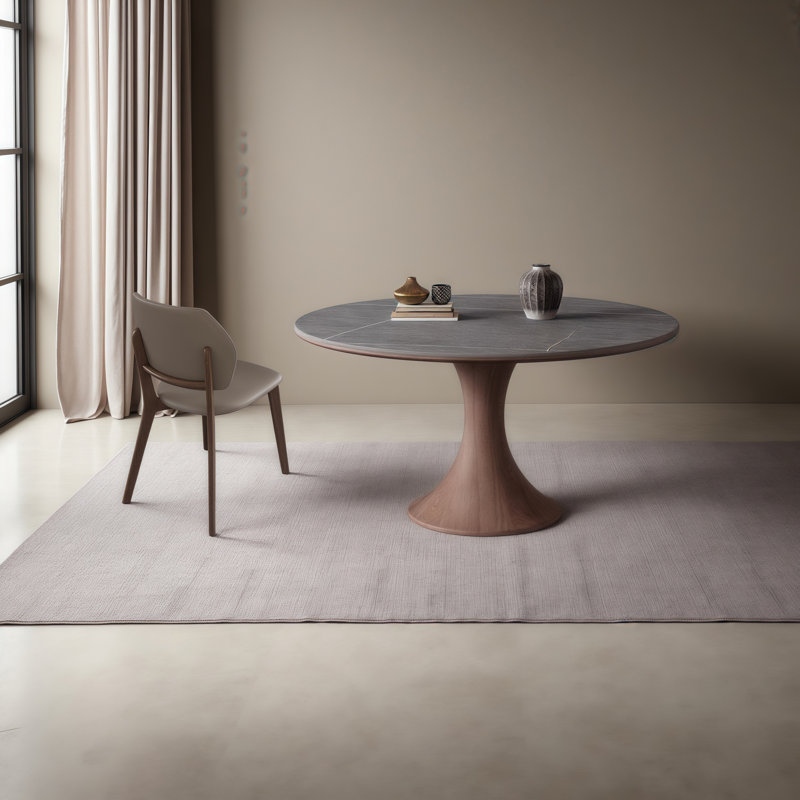 Table de salle à manger ronde, H 29,5 po x L 59,1 po x l 59,1 po