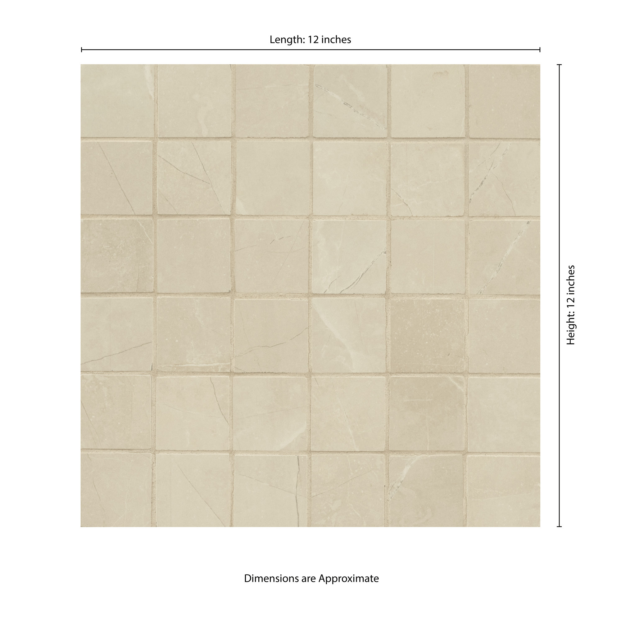 Sonoma Sand 12 in. x 12 in. Matte Porcelain Mosaic Floor and Wall Tile