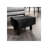 Contemporary Footstool Set Of 2Pc, Black Upholstery And Wooden Legs