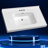 37" L x 22" W Solid Surface Single Bathroom Gloss White Integrated Vanity Top Bathroom Countertop With Center Sink With 1-3/8" H Backsplash