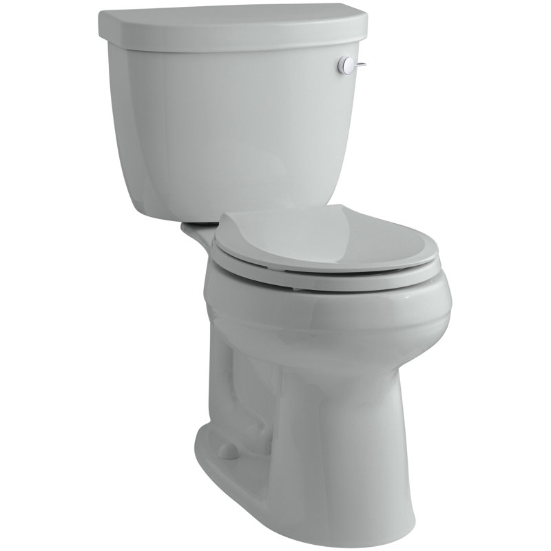 Cimarron® 1.28 GPF Water Efficient Round Two-Piece Toilet (Seat Not Included), Ice Gray, Right-Hand