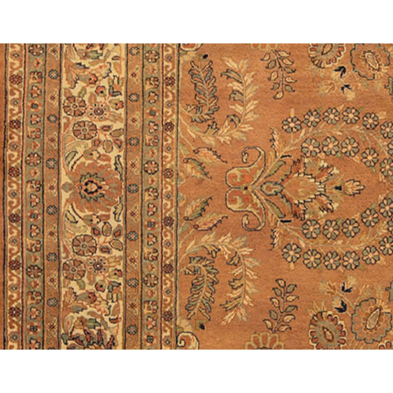 Hand Knotted Wool Area Rug in Cream