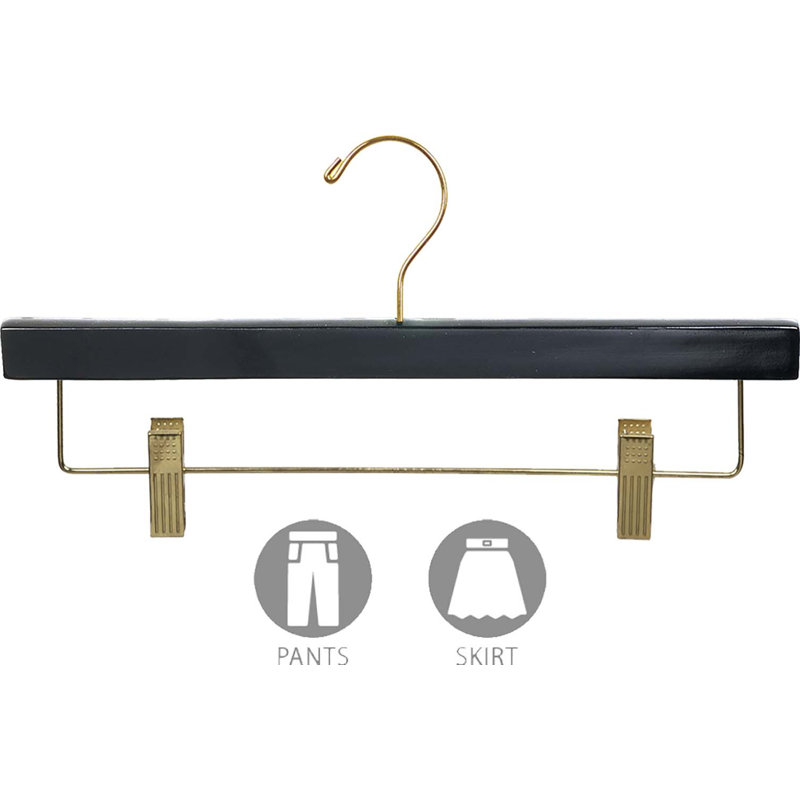 Cintre pour pantalons Winon, Noir / Laiton