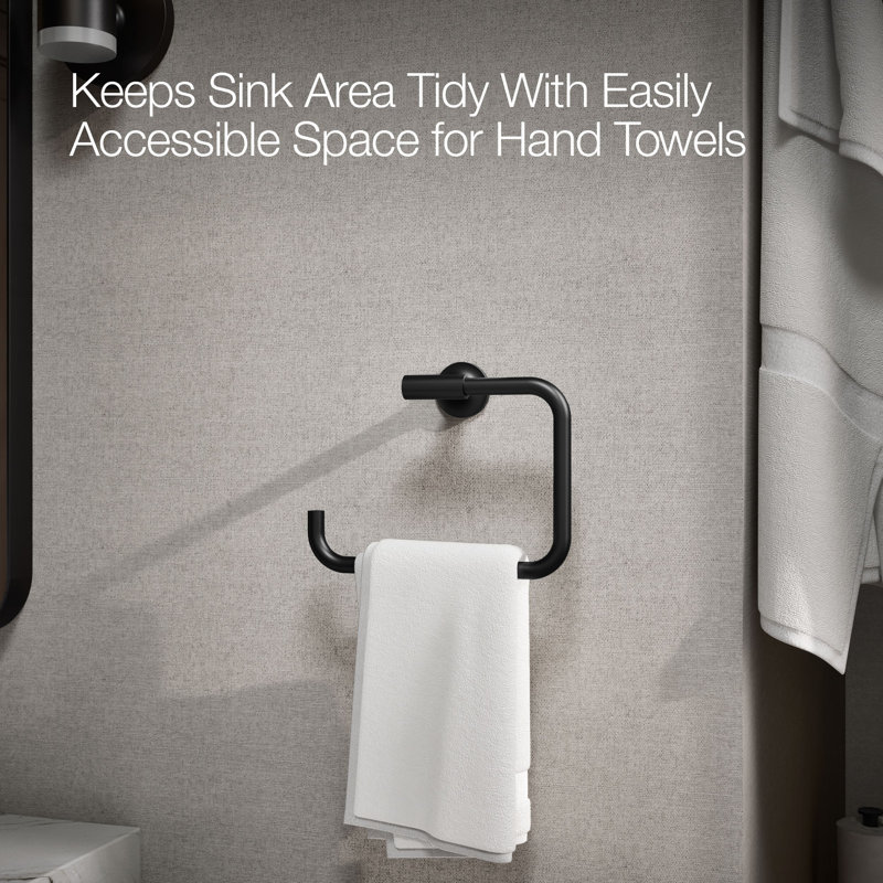 Purist® Wall Mounted Towel Ring for Bathroom, Metal Bathroom Hand Towel Ring, Matte Black