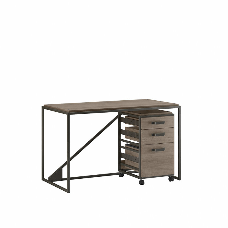 Ensemble de bureau d'ordinateur 2 pièces Patankar, Gris patiné