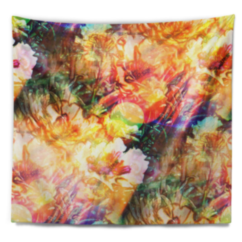 Bokeh fleurs tapisserie sans couture Floral, H 68 po x l 80 po