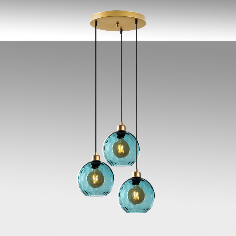 Sheen Chandelier, Gold, Teal