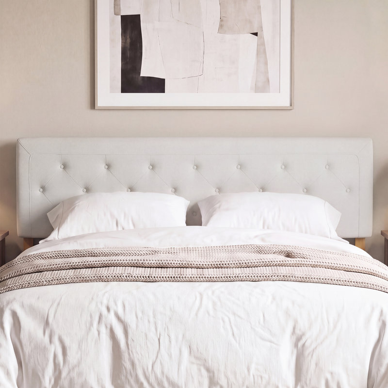 Tête de lit capitonnée, King, Beige, Velvet
