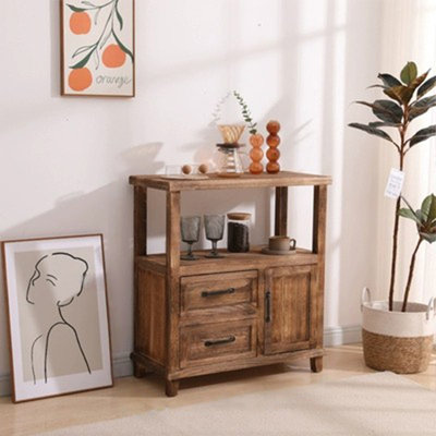 Brown Solid Wood Sideboard