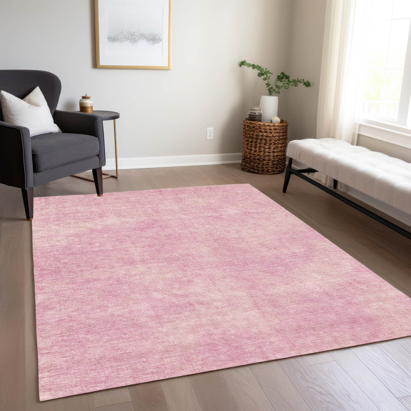 Tapis intérieur / extérieur rose Orlena , 9 pi x 12 pi