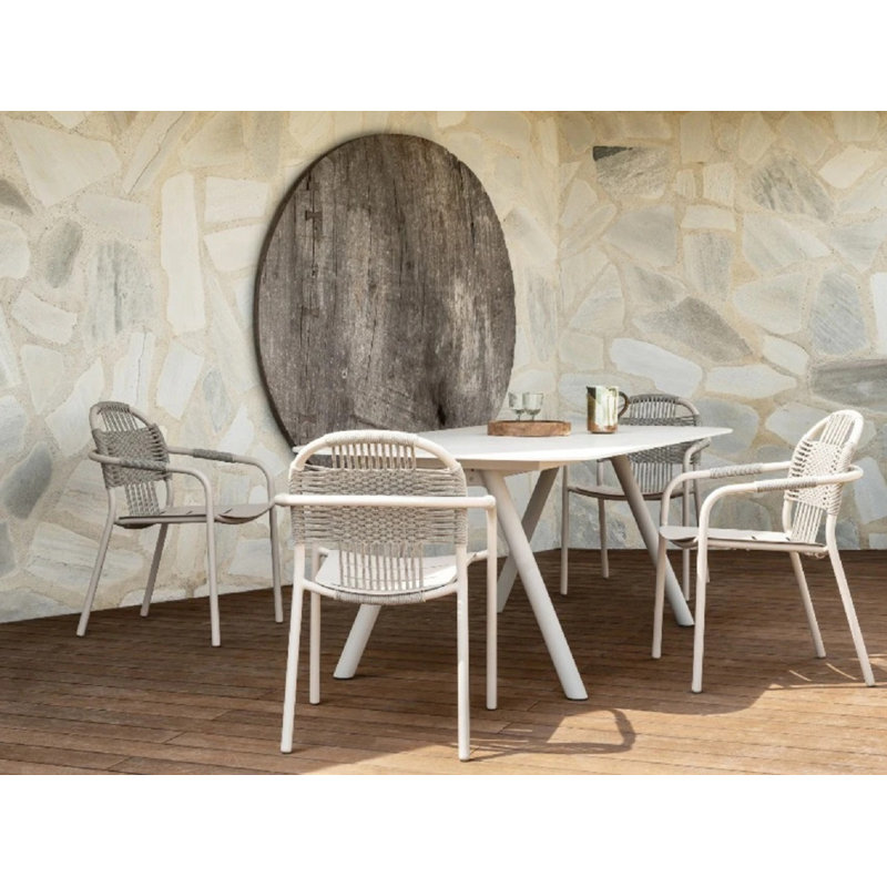 Cleo Outdoor Dining Armchair, Dune White, Dune White