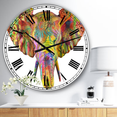 Rainbow Elephant - Oversized Modern Wall Clock