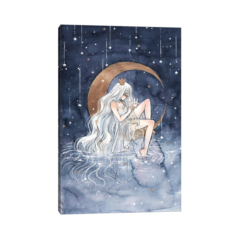 La Lune 1 Piece Wrapped Canvas Painting, 30.48 cm H x 45.72 cm W