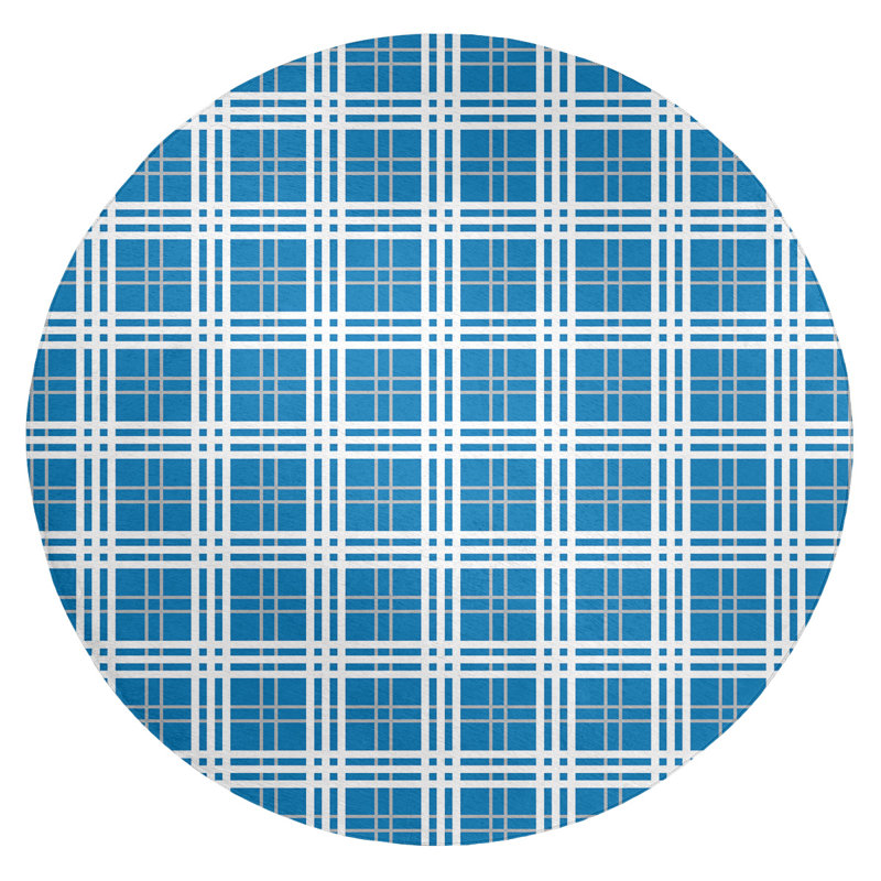 Plaid Indoor Rug, Round 5'