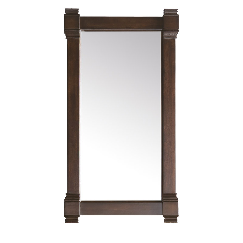 Brittany Flat Beveled Wall Mirror, Burnished Mahogany, 39.25" x 22"