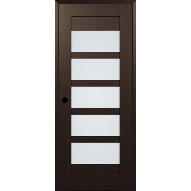 Avon 07-07 Diy-friendly Paneled Solid Manufactured Wood And Glass Prefinished Standard Door, Veralinga Oak, 17.75" x 79.37"