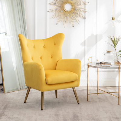 Fauteuil en velours capitonné 30,25 po Rily