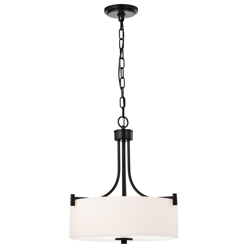 Stivers Light Pendant -  Opal Glass, Matte Black