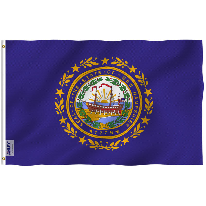 Drapeau de maison à double face 36 x 60 po New Hampshire State