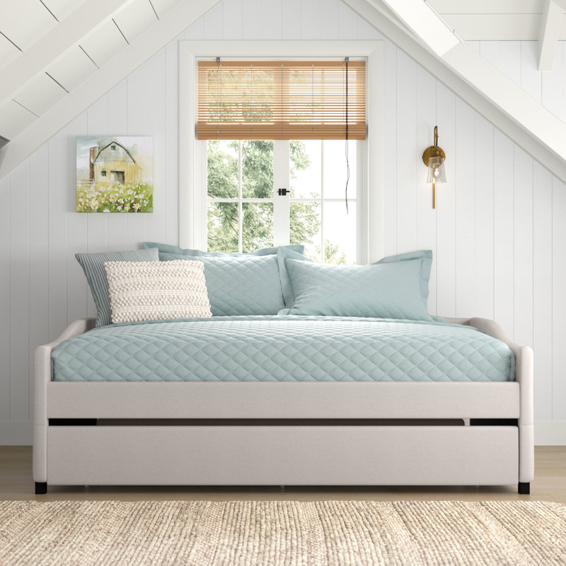 Kylan Upholstered Daybed, Beige, Full / Double