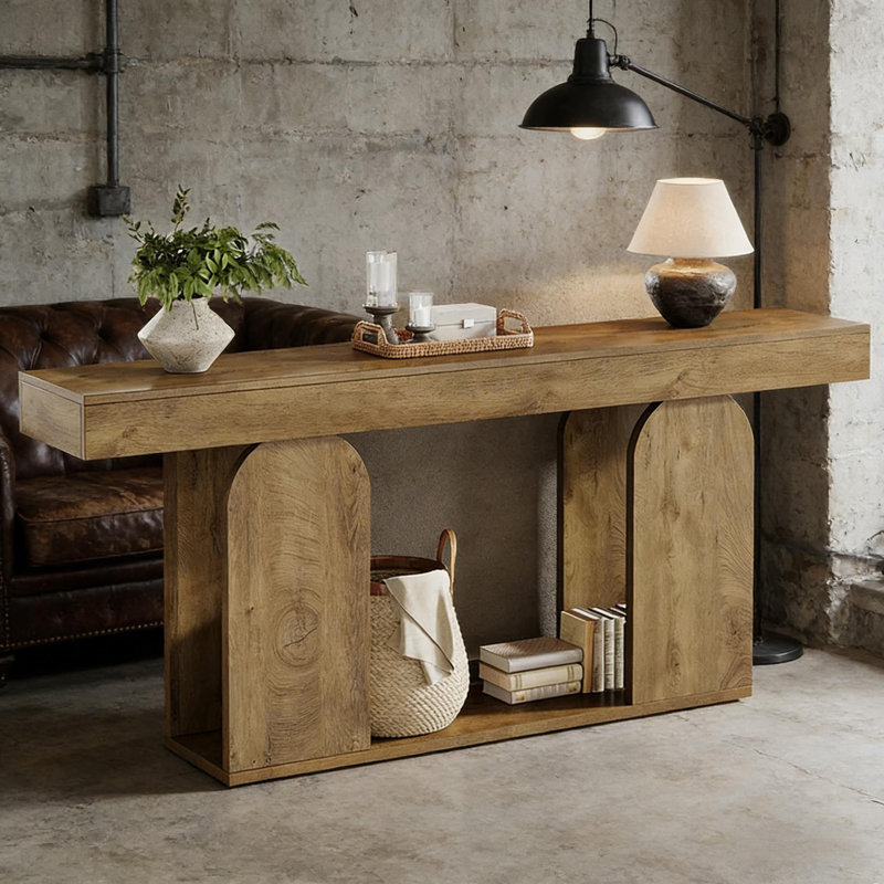 Table basse durable, table de canapé élégante, table de couloir autoportante