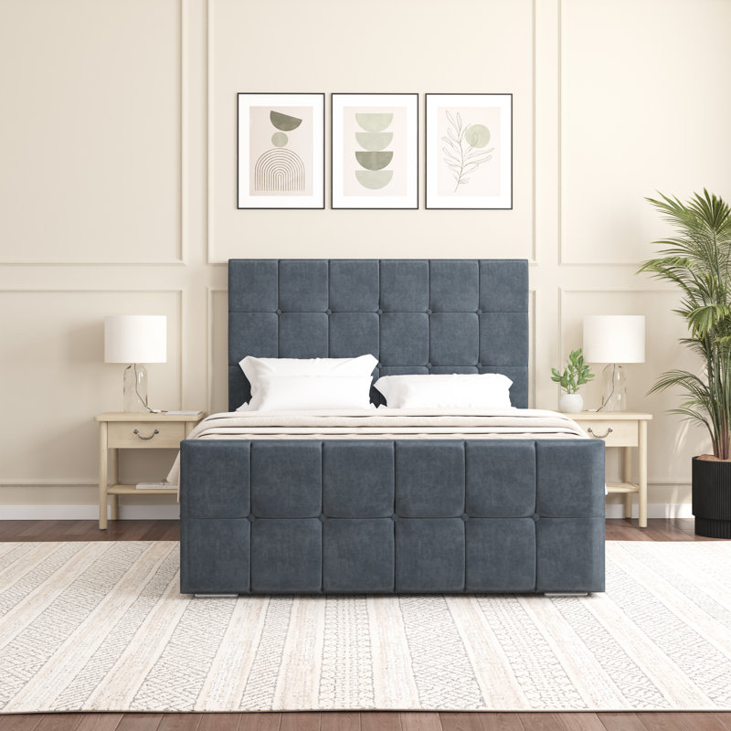 Oakpark Upholstered Bed Frame, Small Double (4'), Charcoal