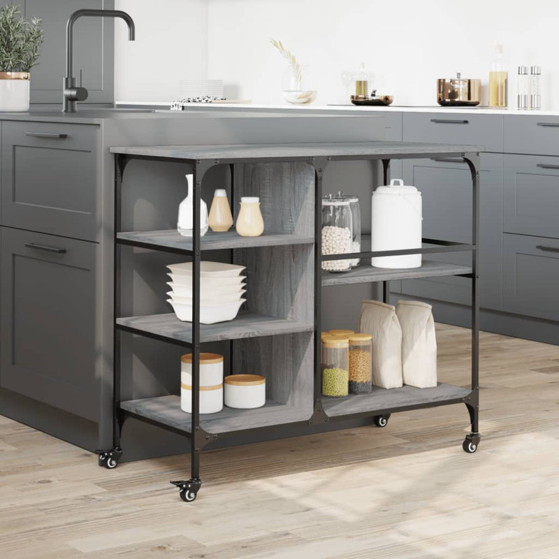 Ventre Metal Bar Cart, Grey Sonoma