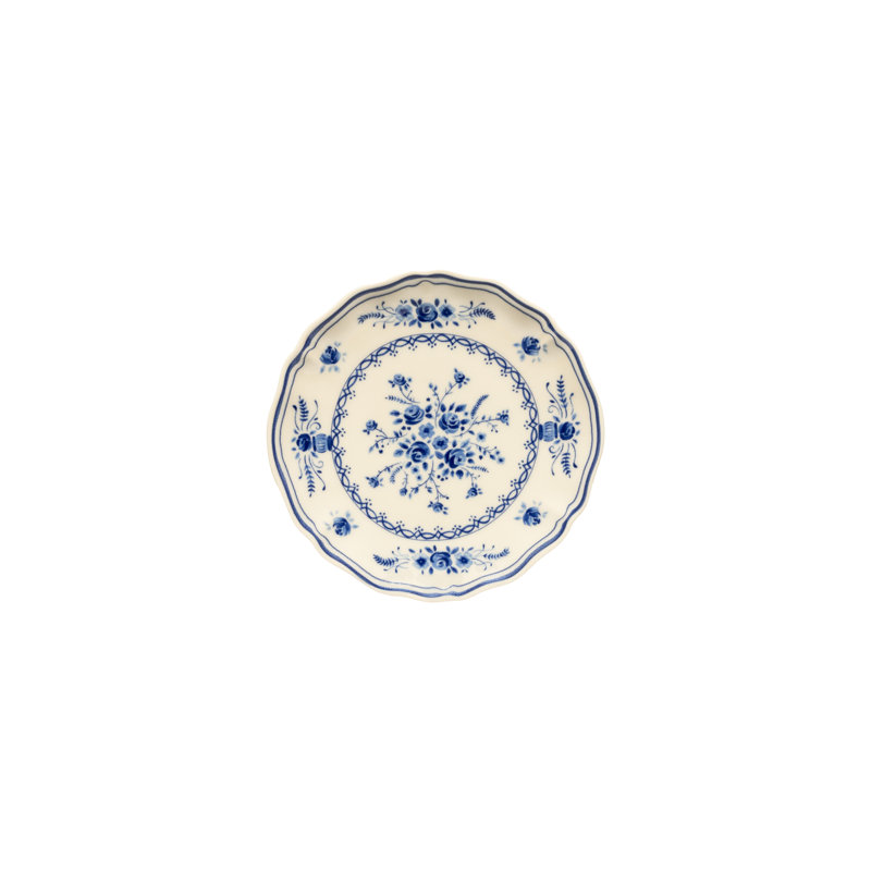 Vila Appetizer Plates, Beige/Blue