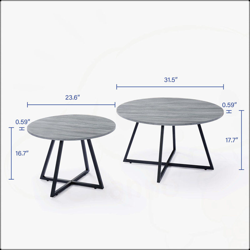 Ensemble de tables basses gigognes Seiji