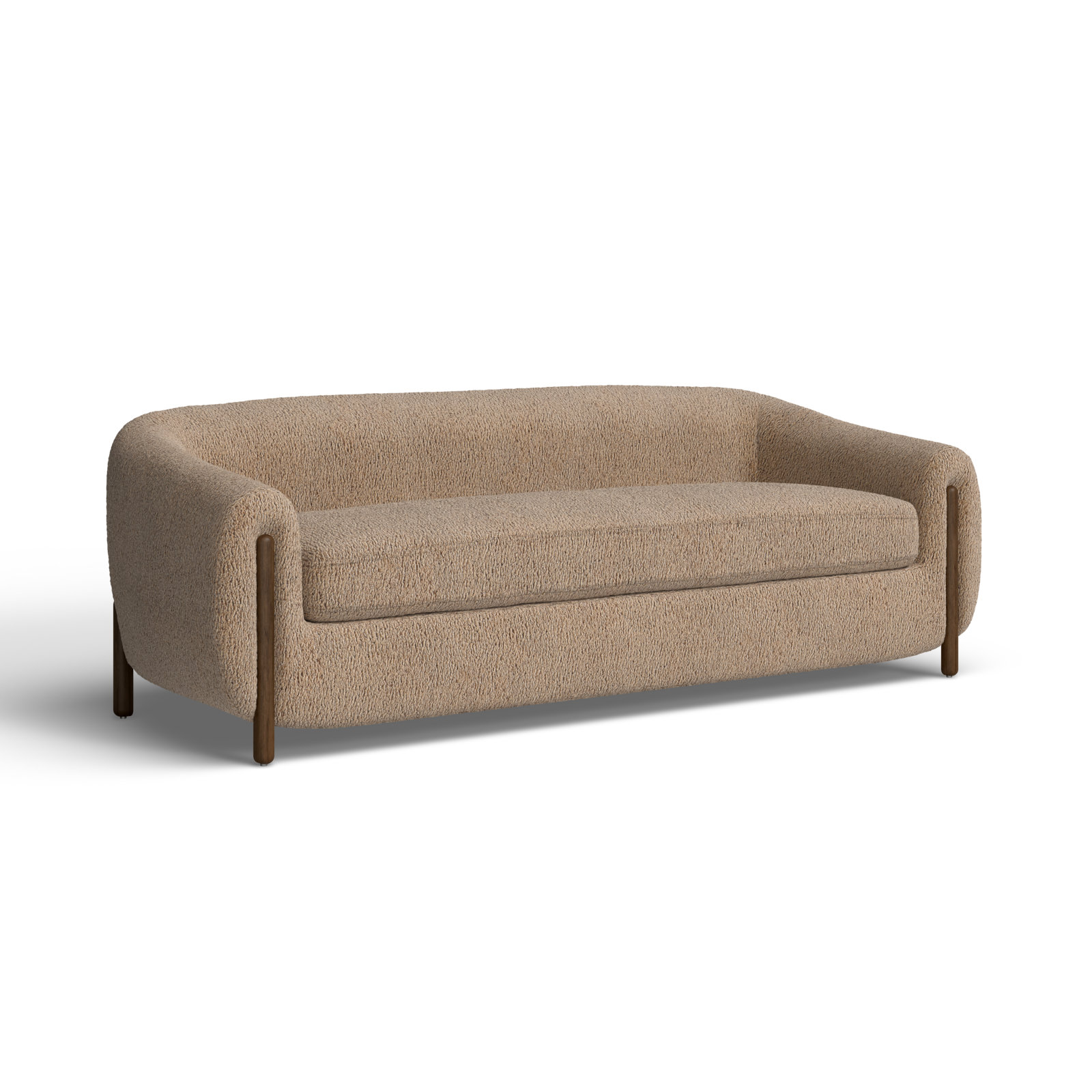 Amaryllis 87'' Upholstered Sofa, Sheepskin Camel Sherpa