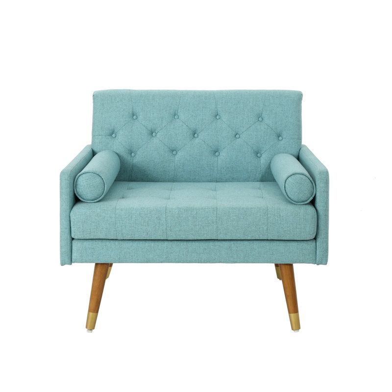 Club Chair，Mid-Century Modern Design, Teal Fabric