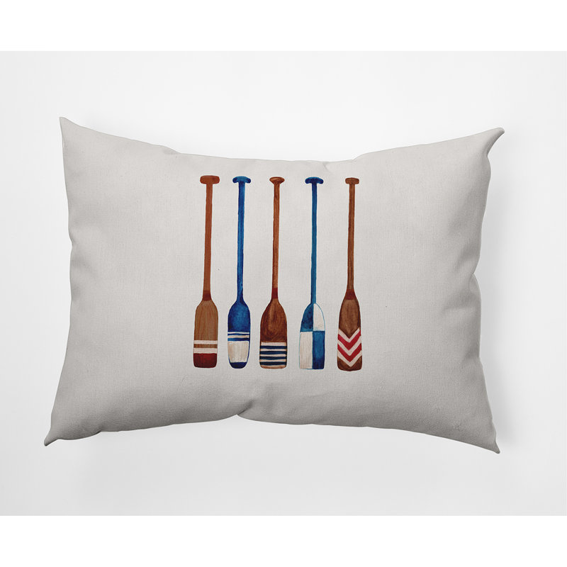 Oar Reversible Throw Pillow, Off White
