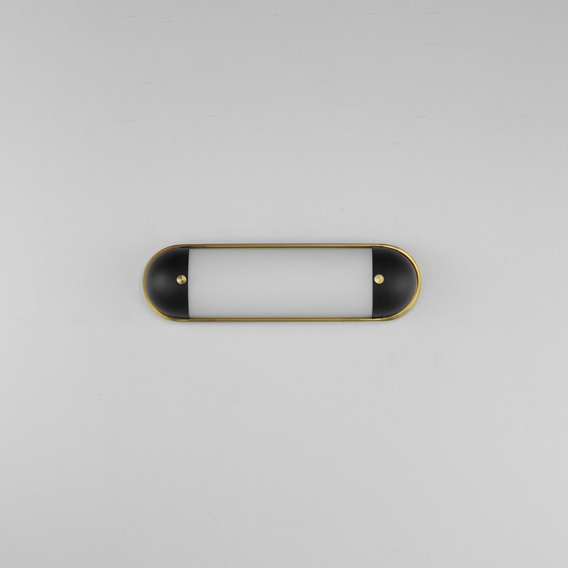 Dimmable LED Bath Bar, Black/Natural Aged Brass