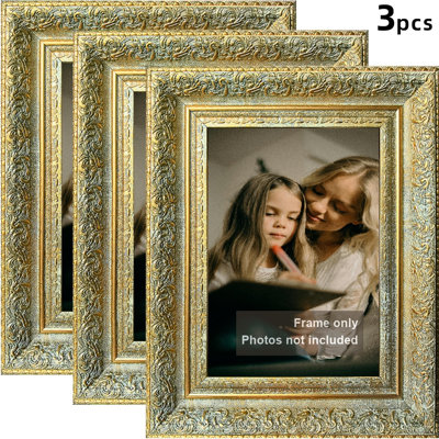 Cadre photo doré antique traditionnel 1PC pour présentation de photos 5 po x 7 po