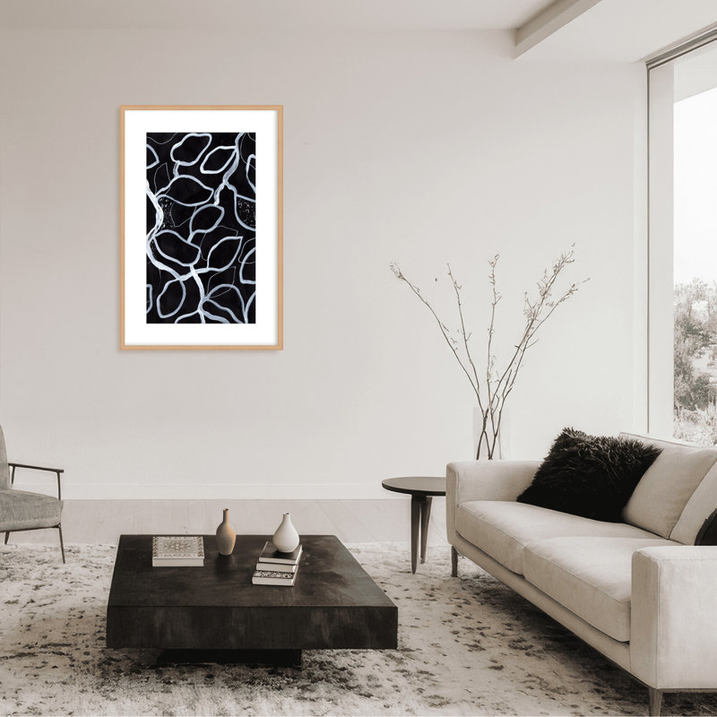 Abstract Tangled by  - Picture Frame Graphic Art on Paper, 48" H x 32" W x 1.125" D, Framed Print, Brown