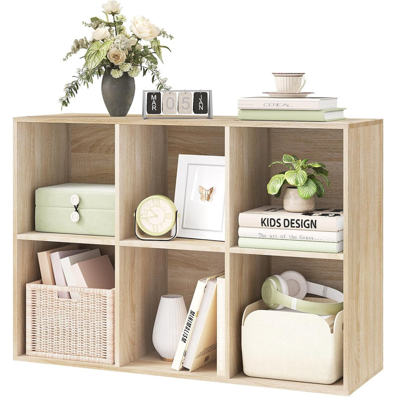 Hassi Engineered Wood Cube Bookcase, Oak