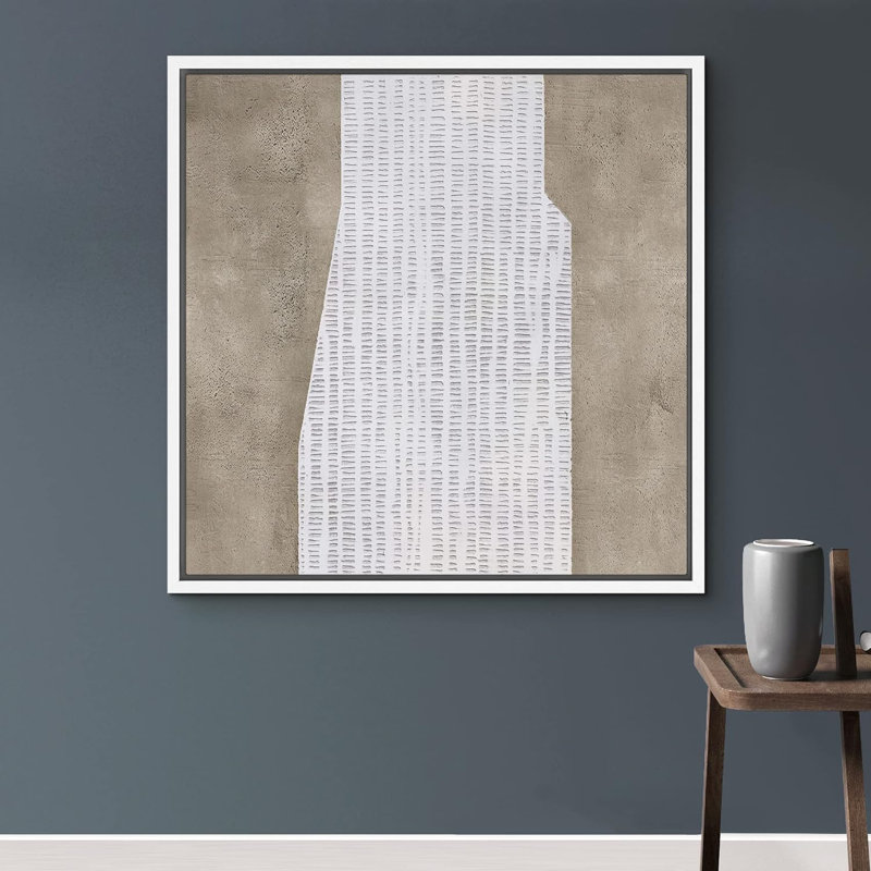 Impression sur toile encadrée sur fond gris pastel, Toile blanche, H 24 po x l 24 po