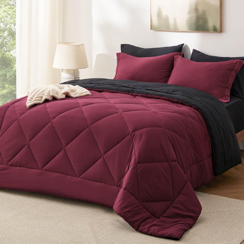 Best Seller Bedsure Comforter Set Reversible Bedding for All Seasons-89GSM, Full Comforter + 4 Additional Pieces