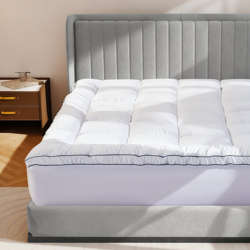 4-Inch Double Layer Mattress Topper - 2-Inch Memory Foam + 2-Inch Cooling Cover for Back Pain Relief, TwinXL