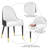 Modern Rectangular Glass Dining Table Set, Tempered Glass Top, Polished Stainless Steel W-Shaped Base, Faux Leather Chairs-1775494059-1775494069-1775494065