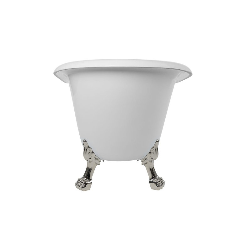 Paris 57'' x 28'' Soaking Acrylic Bathtub, Polished Nickel