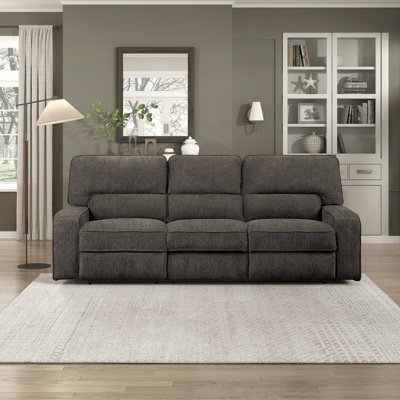 Canapé inclinable en tissu de chenille luxueux de 98,5 po avec mécanisme d'inclinaison en douceur et confort moelleux Bryseida