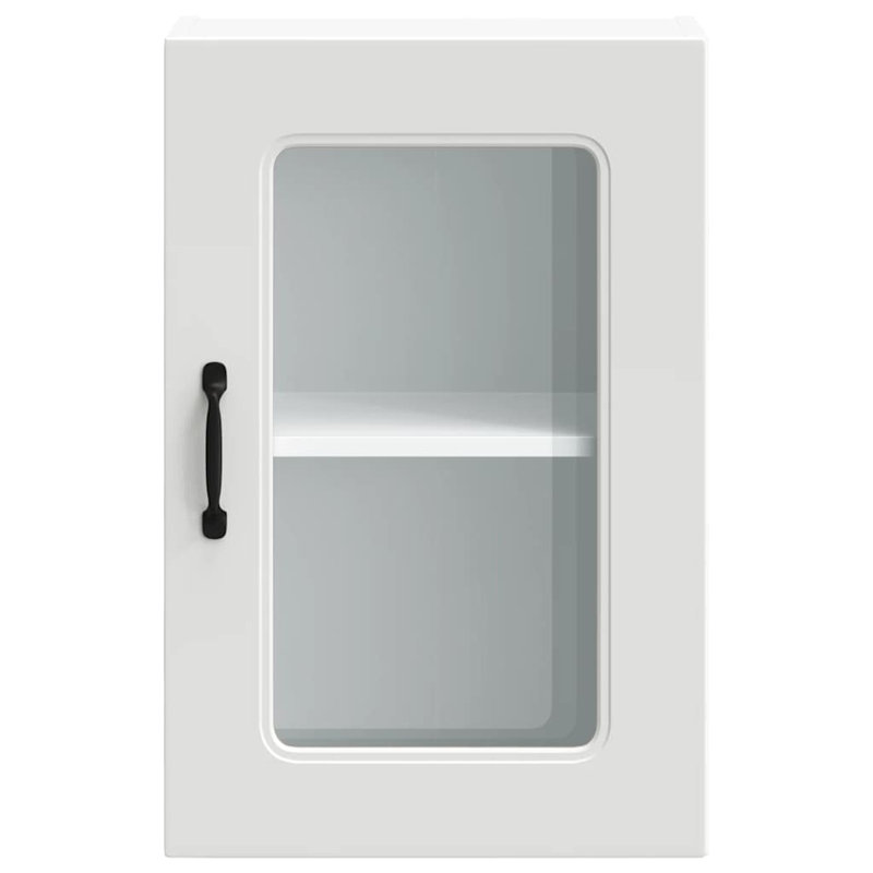 Kitchen Wall Cabinet With Glass Door Kalmar Engineered Wood, White