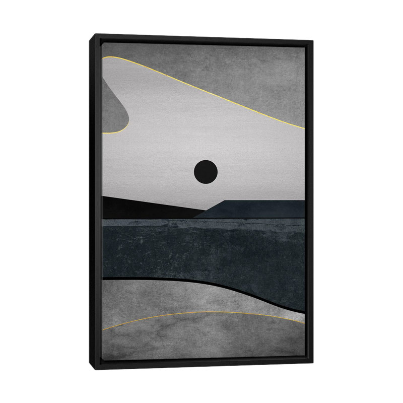 « minimal landscape ix », impression sur toile, H 26 po x l 18 po x P 1,5 po, Toile avec cadre noir, Pas de tapis